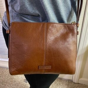 Brown leather Fossil purse